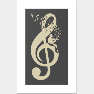 Treble Clef -  Music Violin - Vintage Posters and Art